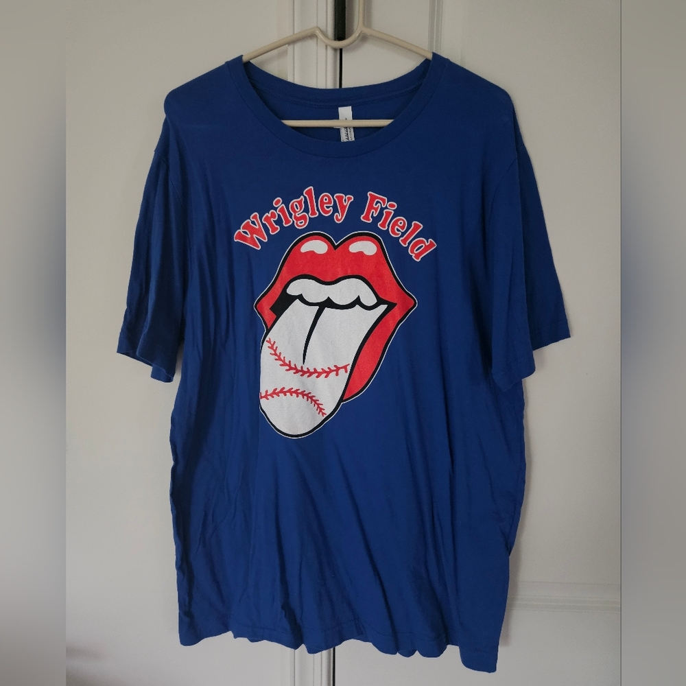 Chicago Cubs Wrigley Field Rolling Stones Graphic T-Shirt Mens XL New